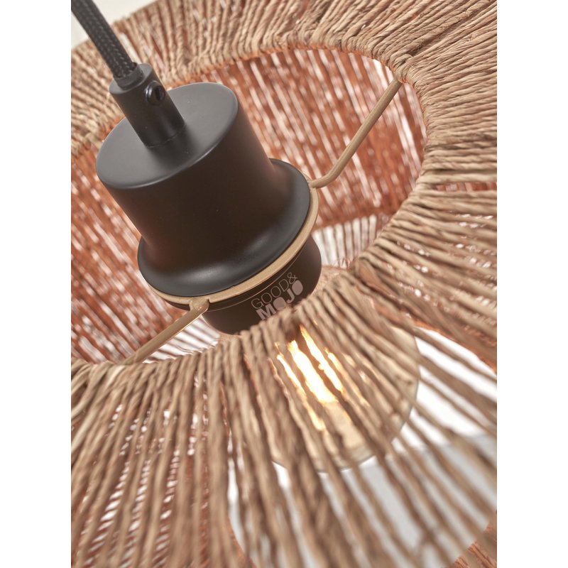 Good&Mojo-collectie Floor lamp Iguazu S bamboo white h.150cm/shade 30x16cm jute. nat.