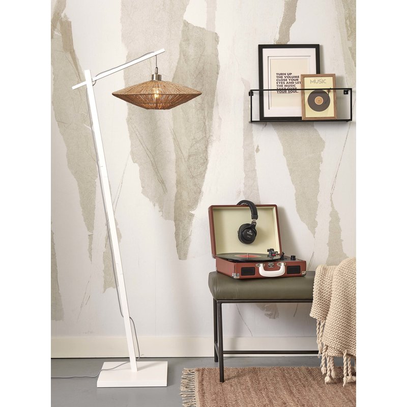 Good&Mojo-collectie Vloerlamp Iguazu wit bamboe en jute 40 cm naturel S