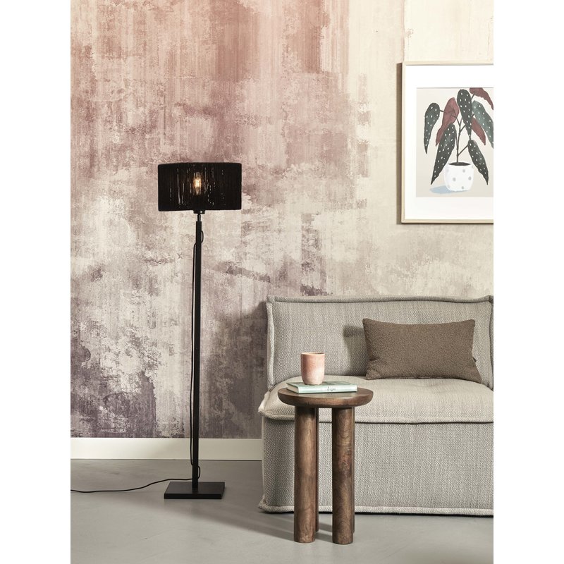 Good&Mojo-collectie Floor lamp Iguazu straight bamboo bl. h.125cm/shade 30x16cm jute. bl.