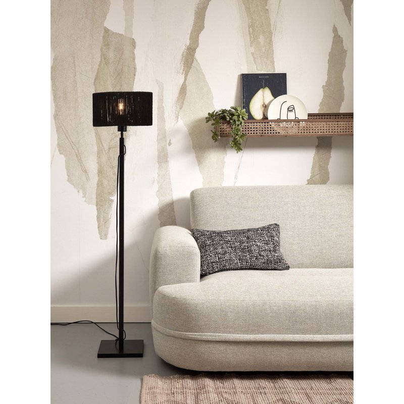 Good&Mojo-collectie Floor lamp Iguazu straight bamboo bl. h.125cm/shade 30x16cm jute. bl.