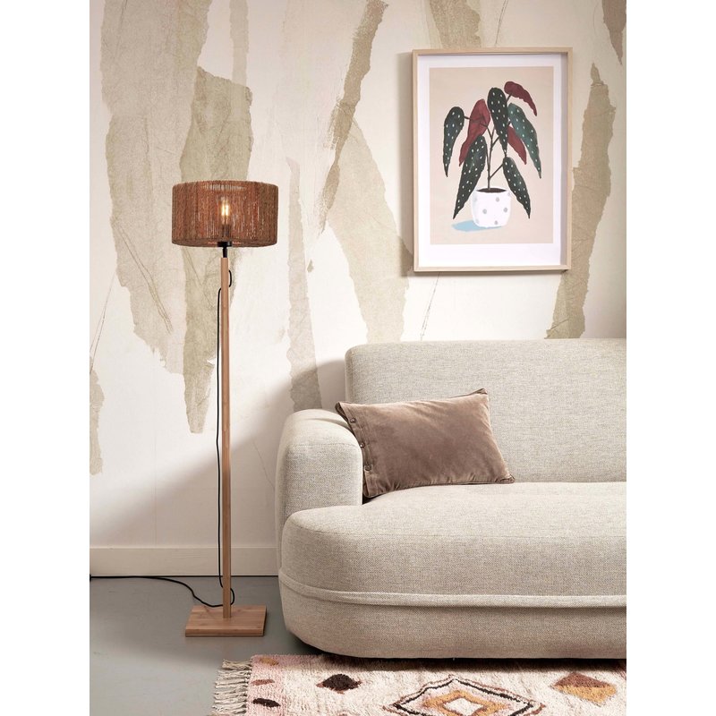 Good&Mojo-collectie Vloerlamp Iguazu recht bamboe en jute naturel/naturel