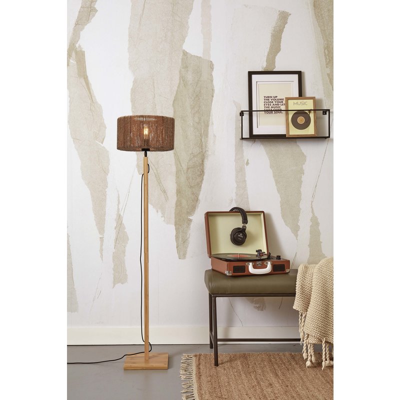 Good&Mojo-collectie Vloerlamp Iguazu recht bamboe en jute naturel/naturel