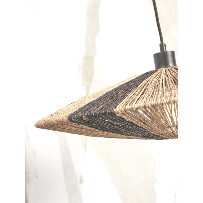 Good&Mojo-collectie Hanglamp Iguazu jute disc zwart/naturel S