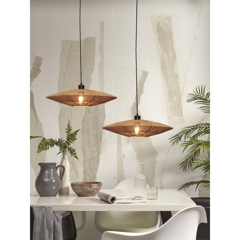 Good&Mojo-collectie Hanglamp Iguazu jute disc naturel L