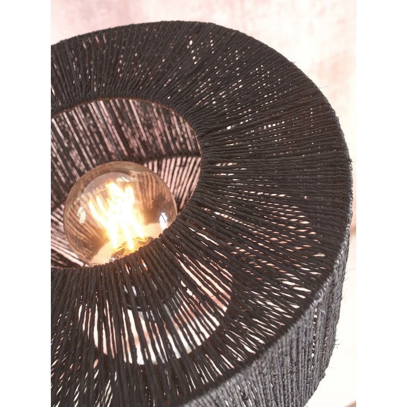 Good&Mojo-collectie Table lamp Iguazu 3-legs bamboo bl. h.40cm/shade 30x16cm jute. black