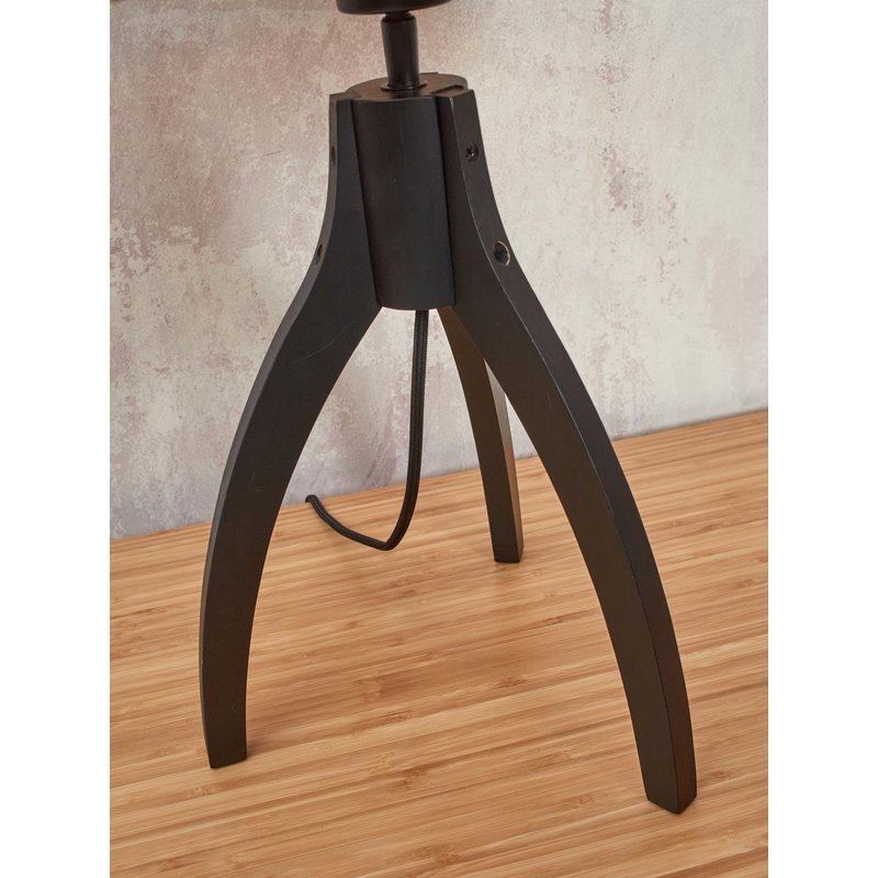 Good&Mojo-collectie Table lamp Iguazu 3-legs bamboo bl. h.40cm/shade 30x16cm jute. black