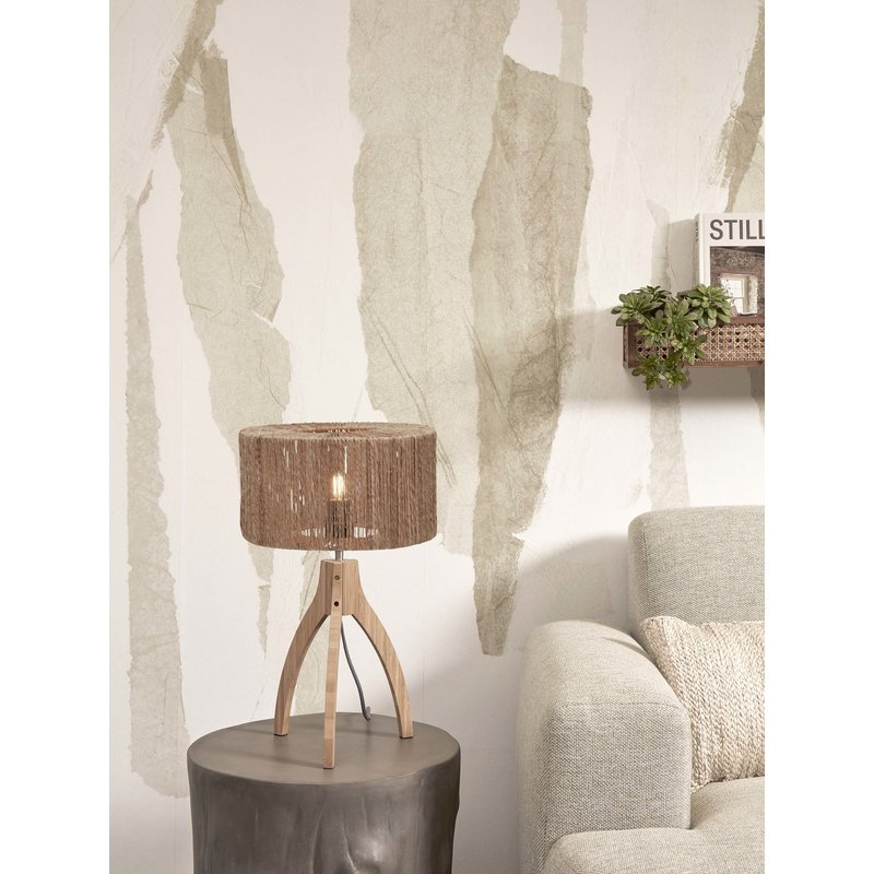 Good&Mojo-collectie Table lamp Iguazu 3-legs bamboo nat. h.40cm/shade 30x16cm jute. nat.