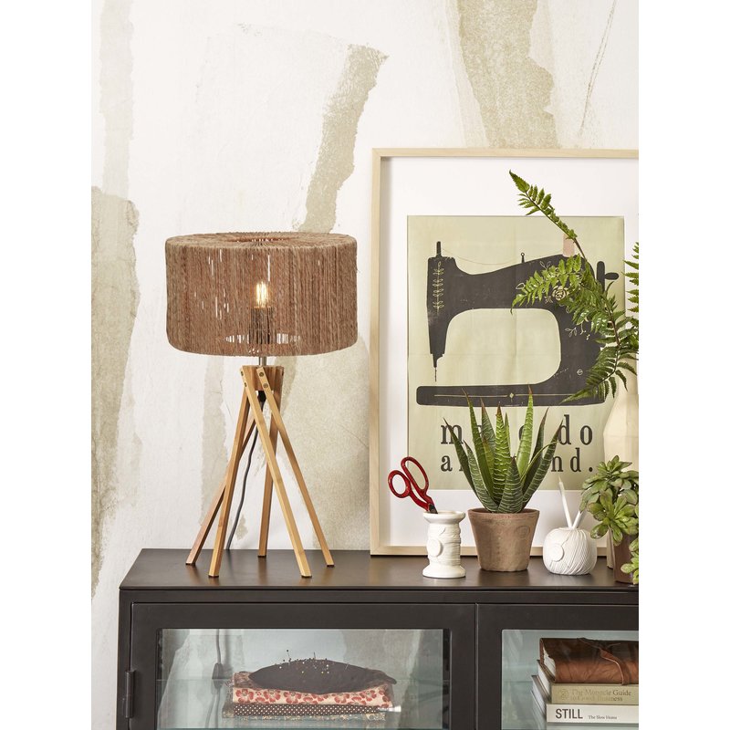 Good&Mojo-collectie Table lamp Iguazu 5-legs bamboo nat. h.45cm/shade 30x16cm jute. nat.