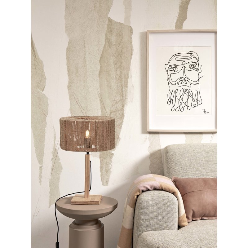 Good&Mojo-collectie Table lamp Iguazu straight bamboo nat. h.37cm/shade 30x16cm. natural