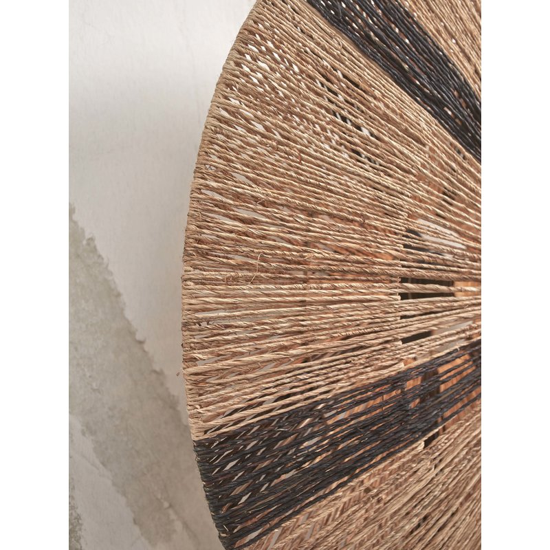 Good&Mojo-collectie Wall lamp Iguazu jute/disc L dia.55xh.14cm. black/natural