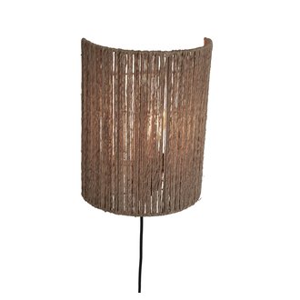 Good&Mojo Wall lamp Iguazu jute/hemisphere h.32x25cm natural. L