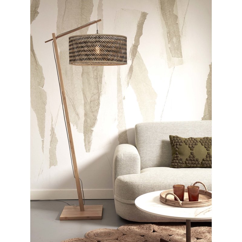 Good&Mojo-collectie Vloerlamp Java naturel bamboe zwart/naturel