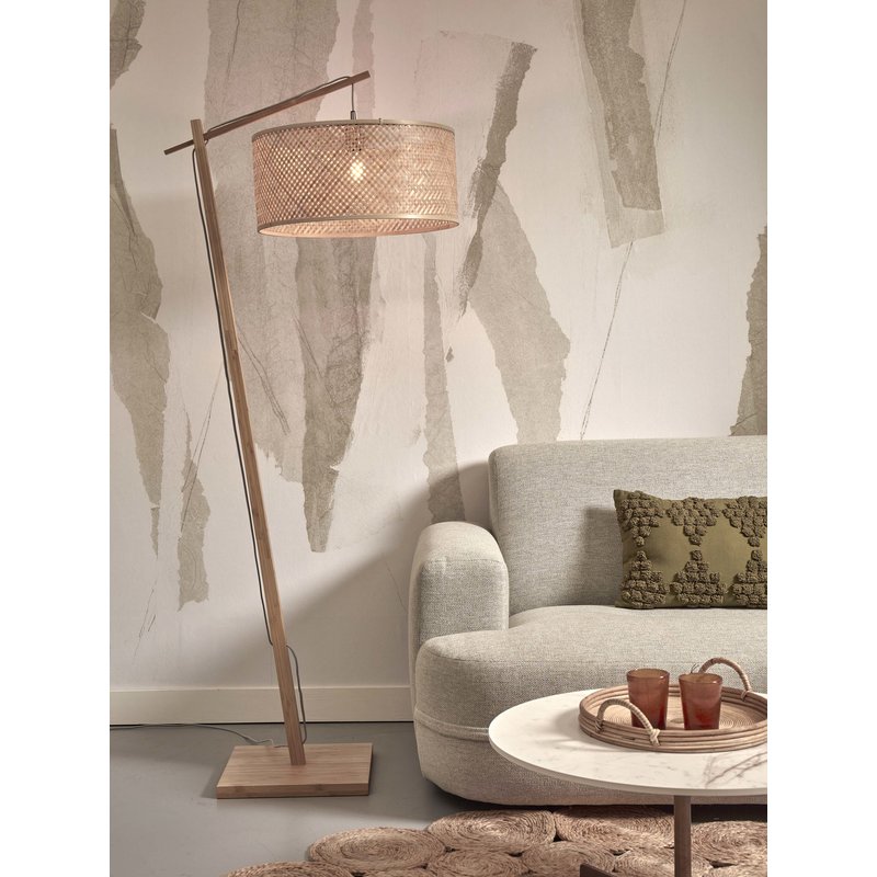 Good&Mojo-collectie Floor lamp Java bamboo nat. h.176cm/shade dia.50xh.22cm. nat.
