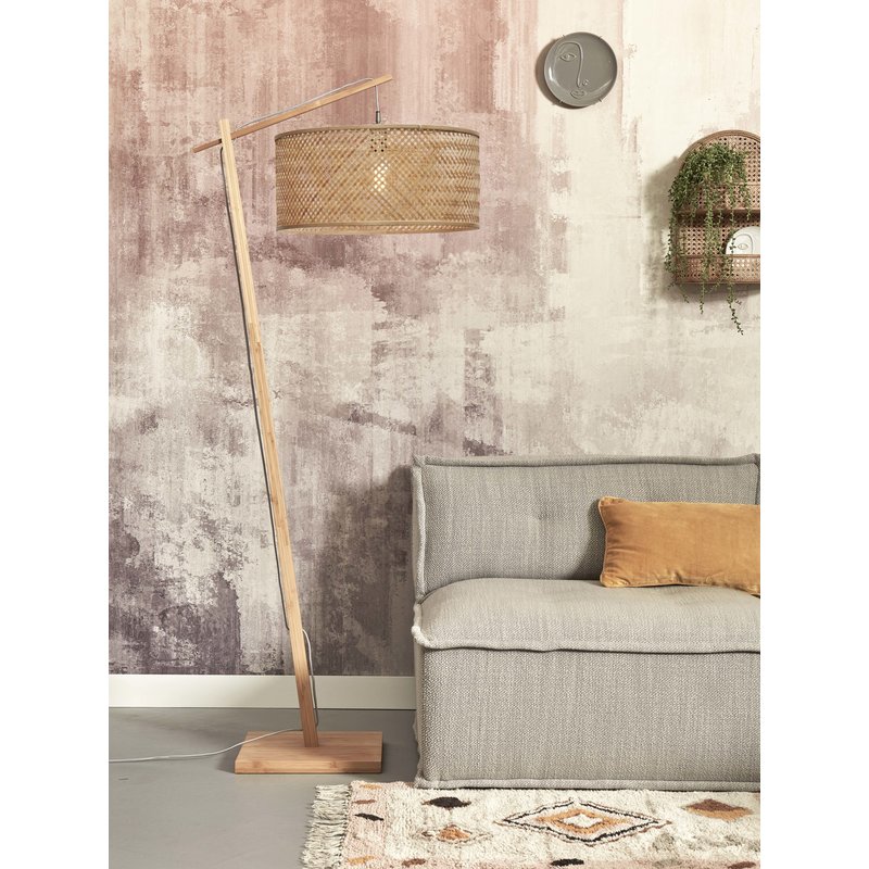 Good&Mojo-collectie Floor lamp Java bamboo nat. h.176cm/shade dia.50xh.22cm. nat.