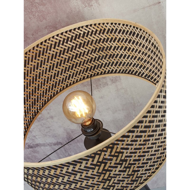 Good&Mojo-collectie Floor lamp Java 3-legs bamboo nat. h.150cm/shade dia.50xh.22cm. bl/nat.