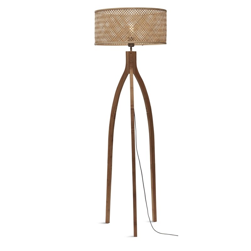 Good&Mojo-collectie Floor lamp Java 3-legs bamboo nat. h.150cm/shade dia.50xh.22cm. nat.