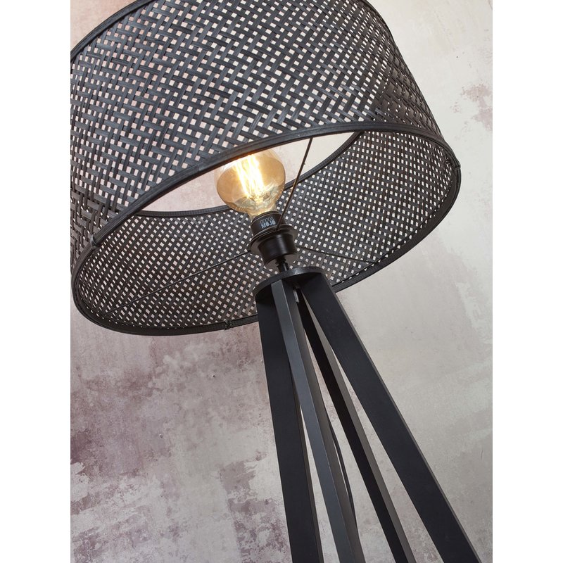 Good&Mojo-collectie Floor lamp Java 4-legs bamboo bl. h.145cm/shade dia.50xh.22cm. bl.