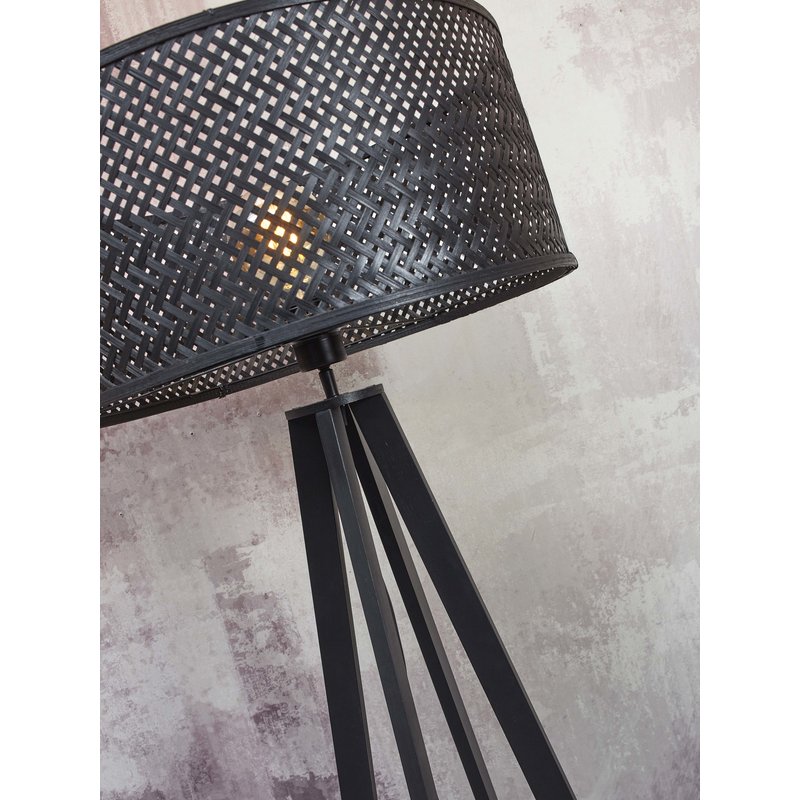 Good&Mojo-collectie Floor lamp Java 4-legs bamboo bl. h.145cm/shade dia.50xh.22cm. bl.