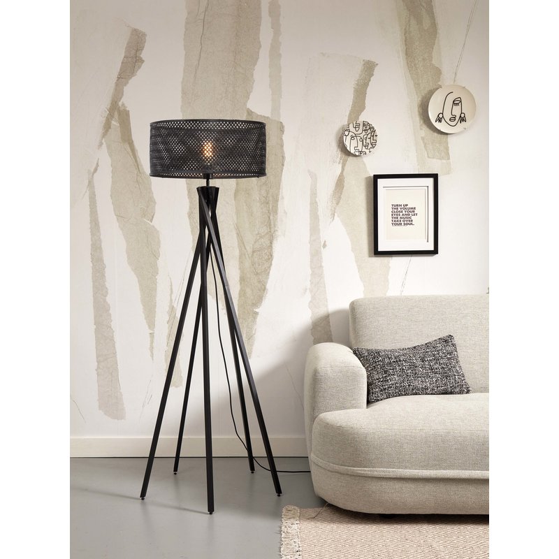 Good&Mojo-collectie Floor lamp Java 5-legs bamboo bl. h.146cm/shade dia.50xh.22cm. bl.