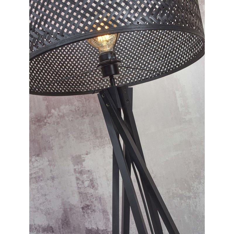 Good&Mojo-collectie Floor lamp Java 5-legs bamboo bl. h.146cm/shade dia.50xh.22cm. bl.