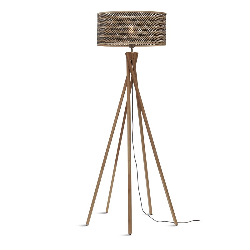 Good&Mojo-collectie Vloerlamp Java 5-poot naturel bamboe zwart/naturel