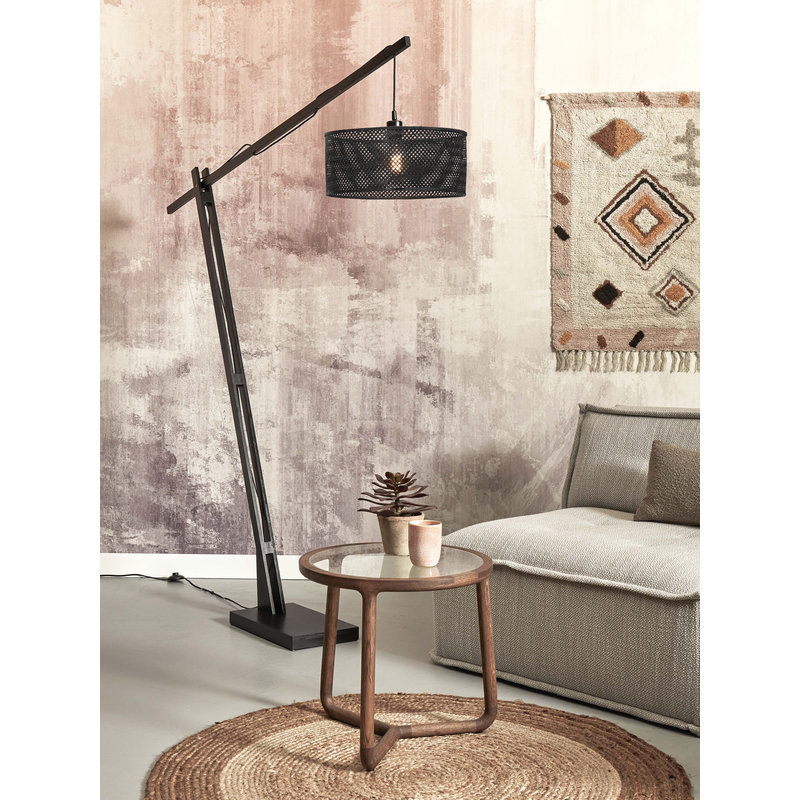 Good&Mojo-collectie Floor lamp Java XL bamboo bl. h.207cm/shade dia. 50xh.22cm. bl.