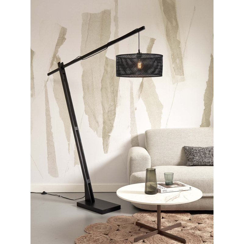 Good&Mojo-collectie Floor lamp Java XL bamboo bl. h.207cm/shade dia. 50xh.22cm. bl.