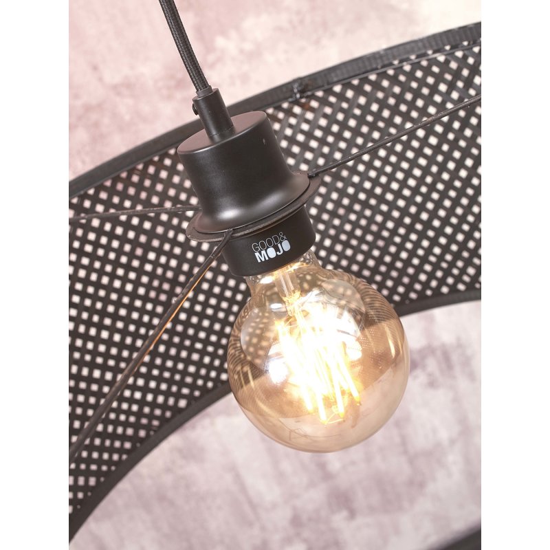 Good&Mojo-collectie Floor lamp Java XL bamboo bl. h.207cm/shade dia. 50xh.22cm. bl.