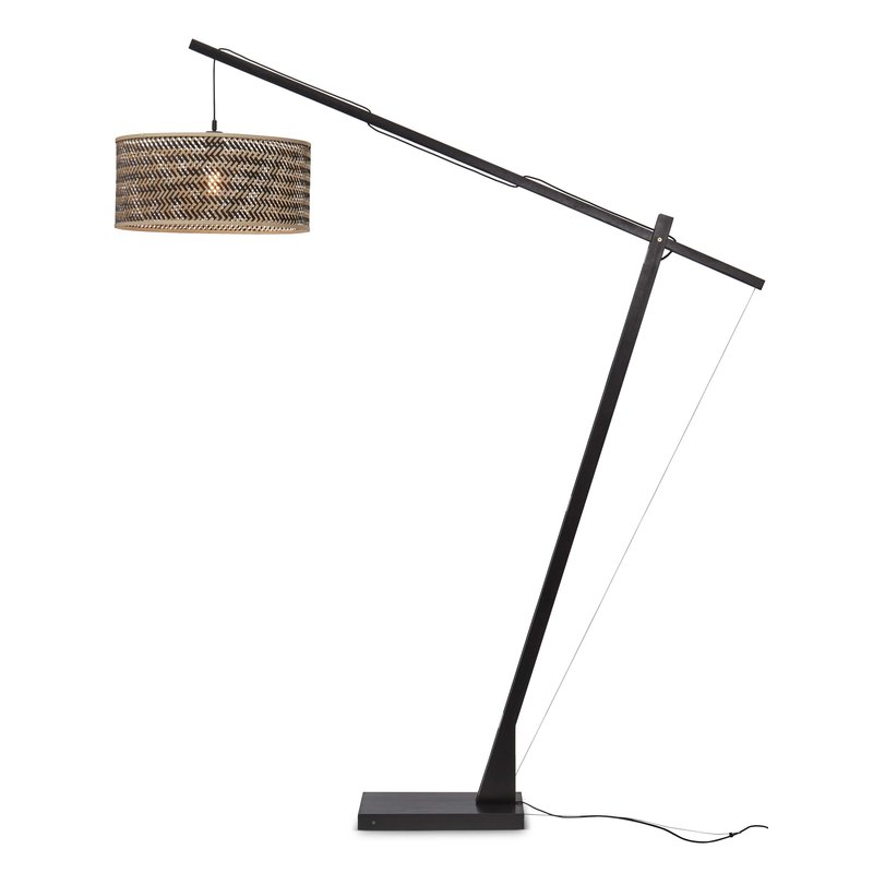 Good&Mojo-collectie Floor lamp Java XL bamboo bl. h.207cm/shade dia. 50xh.22cm. bl/nat.