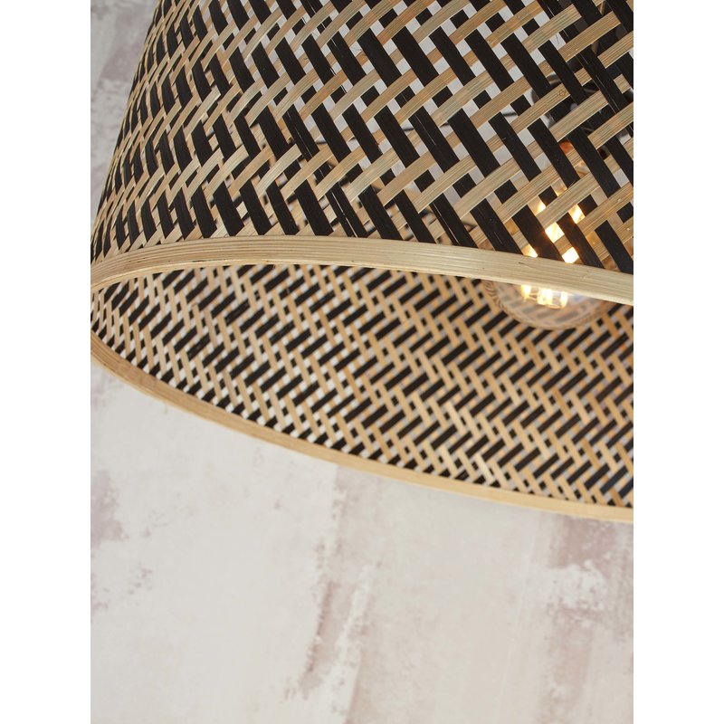 Good&Mojo-collectie Floor lamp Java XL bamboo bl. h.207cm/shade dia. 50xh.22cm. bl/nat.