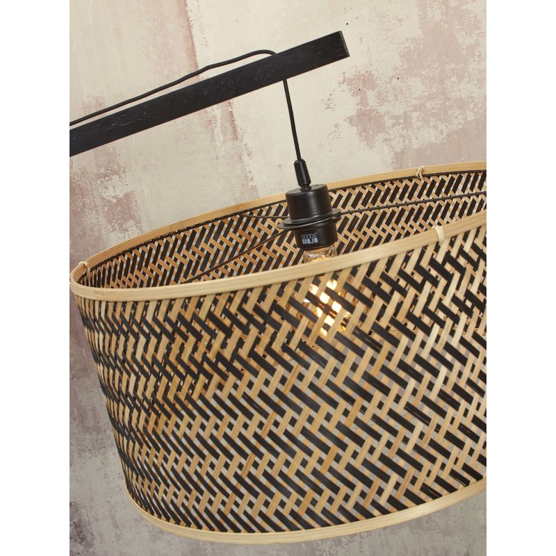 Good&Mojo-collectie Floor lamp Java XL bamboo bl. h.207cm/shade dia. 50xh.22cm. bl/nat.