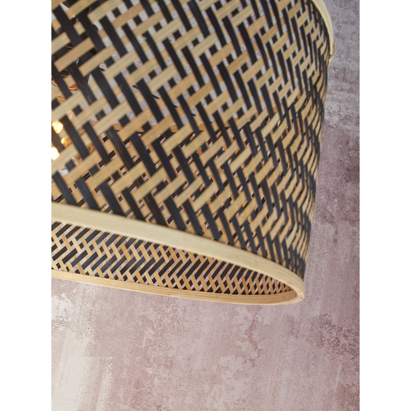 Good&Mojo-collectie Floor lamp Java XL bamboo bl. h.207cm/shade dia. 50xh.22cm. bl/nat.
