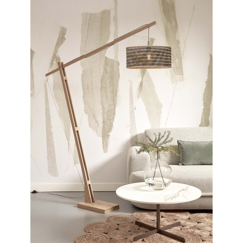 Good&Mojo-collectie Vloerlamp Java naturel bamboe zwart/naturel XL