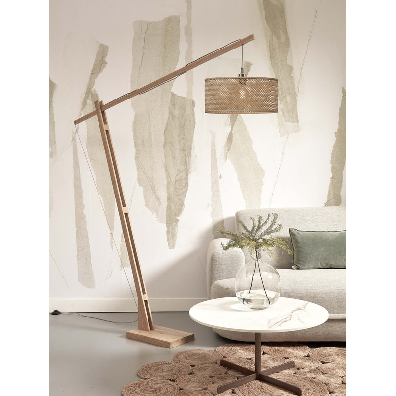 Good&Mojo-collectie Floor lamp Java XL bamboo nat. h.207cm/shade dia. 50xh.22cm. nat.