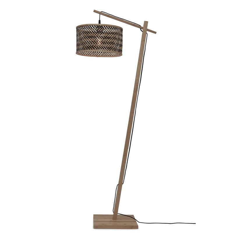Good&Mojo-collectie Floor lamp Java S bamboo nat. h.150cm/shade dia.32xh.18cm. bl/nat.
