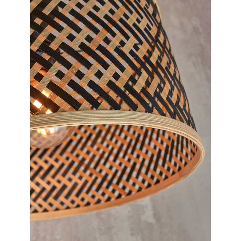 Good&Mojo-collectie Floor lamp Java S bamboo nat. h.150cm/shade dia.32xh.18cm. bl/nat.