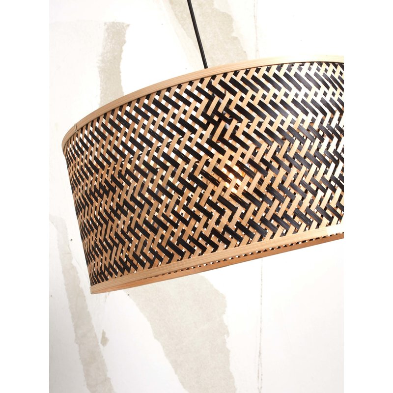 Good&Mojo-collectie Floor lamp Java S bamboo nat. h.150cm/shade dia.32xh.18cm. bl/nat.