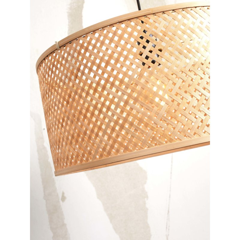 Good&Mojo-collectie Floor lamp Java S bamboo white h.150cm/shade dia.32xh.18cm. nat.
