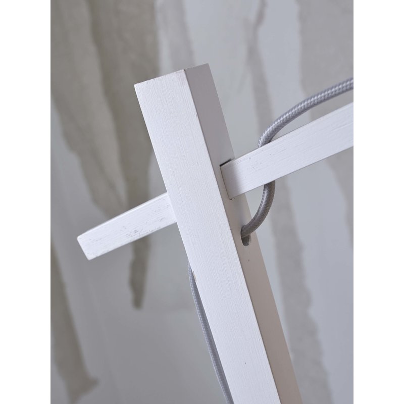 Good&Mojo-collectie Floor lamp Java S bamboo white h.150cm/shade dia.32xh.18cm. nat.