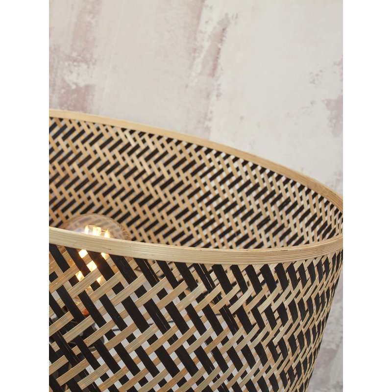 Good&Mojo-collectie Floor lamp Java straight bamboo nat h.128cm/shade dia.32xh.18cm bl/nat.