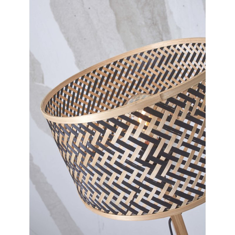Good&Mojo-collectie Floor lamp Java straight bamboo nat h.128cm/shade dia.32xh.18cm bl/nat.