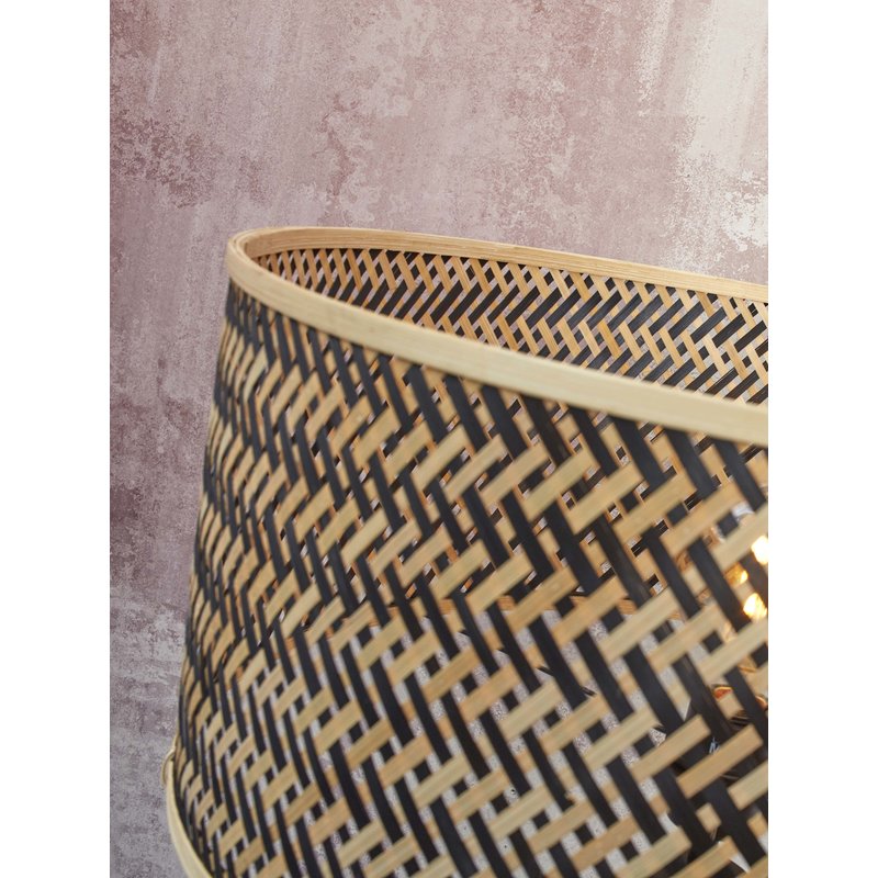 Good&Mojo-collectie Floor lamp Java straight bamboo nat h.128cm/shade dia.32xh.18cm bl/nat.