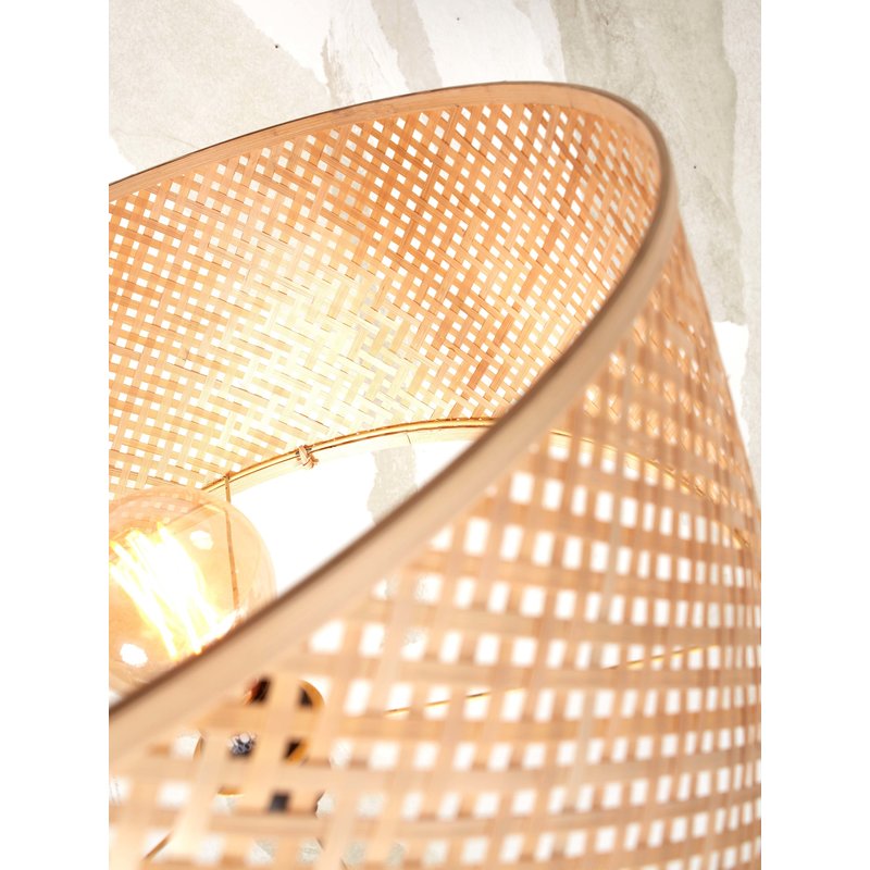 Good&Mojo-collectie Floor lamp Java straight bamboo nat. h.128cm/shade dia.32xh.18cm. nat.