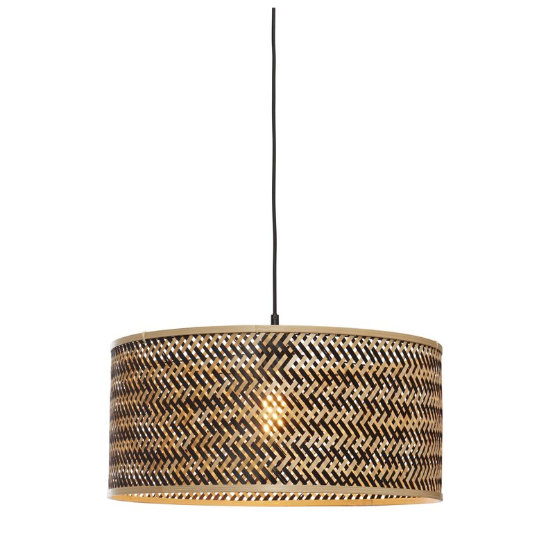 Good&Mojo-collectie Hanglamp Java bamboe rond zwart/naturel