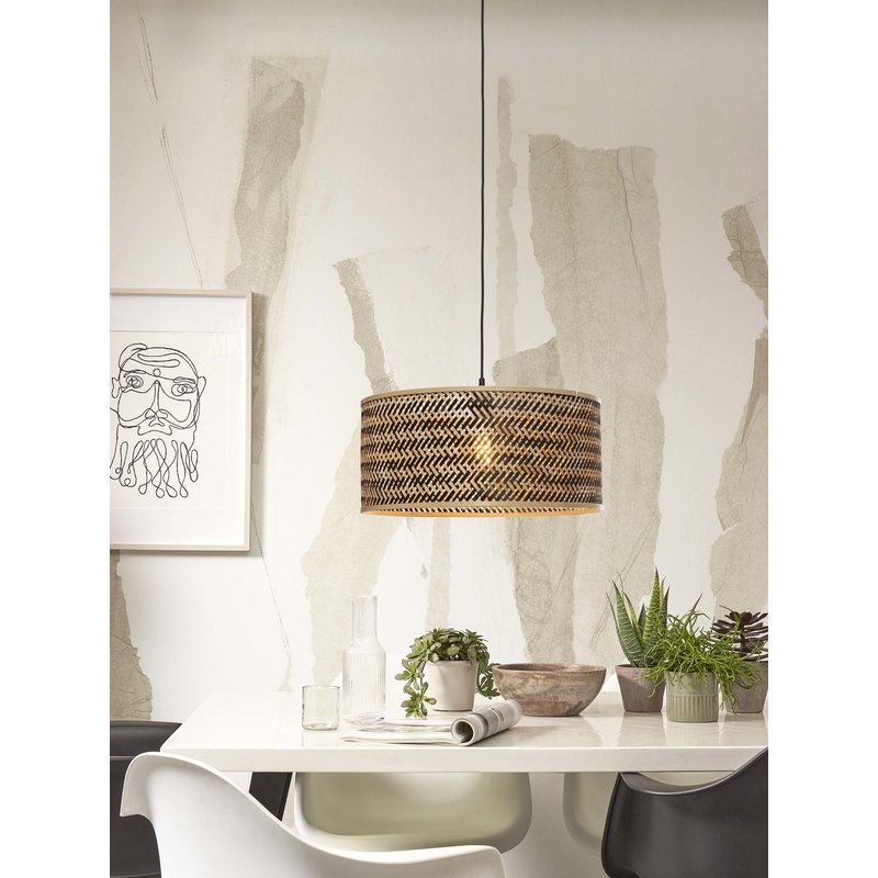 Good&Mojo-collectie Hanglamp Java bamboe rond zwart/naturel