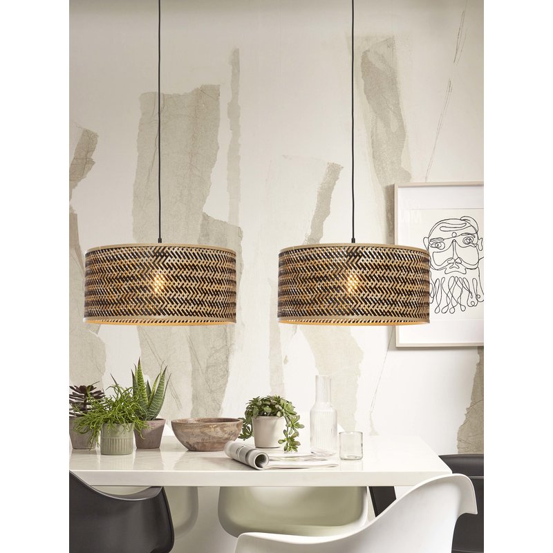 Good&Mojo-collectie Hanglamp Java bamboe rond zwart/naturel