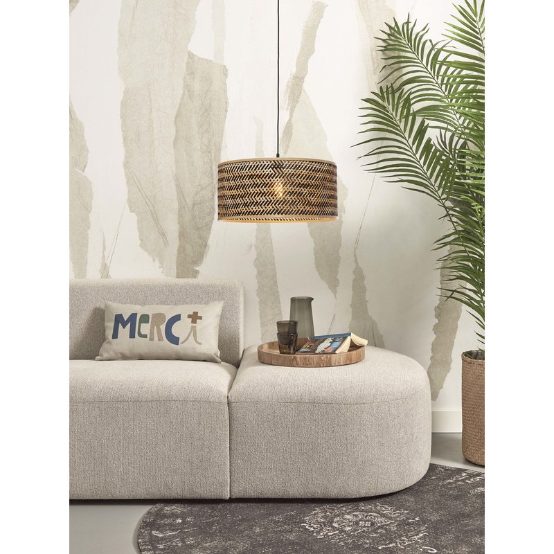 Good&Mojo-collectie Hanglamp Java bamboe rond zwart/naturel