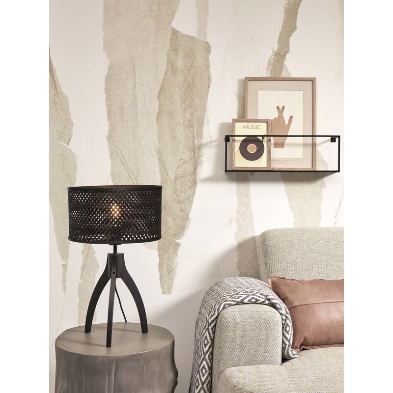 Good&Mojo-collectie Tafellamp Java 3-poot zwart bamboe zwart