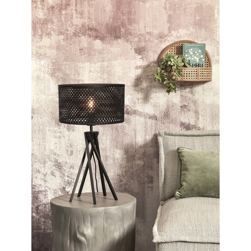 Good&Mojo-collectie Tafellamp Java 5-poot zwart bamboe zwart