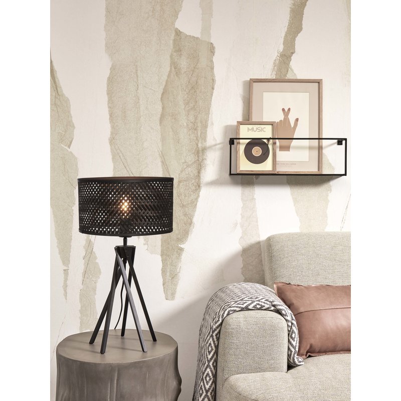 Good&Mojo-collectie Tafellamp Java 5-poot zwart bamboe zwart